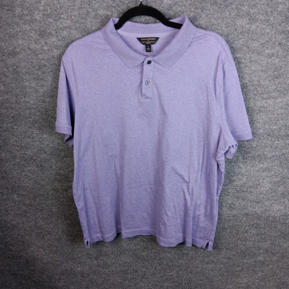 Banana Republic Mens Slim Fit Luxe Touch Performance Polo Purple Shirt Large